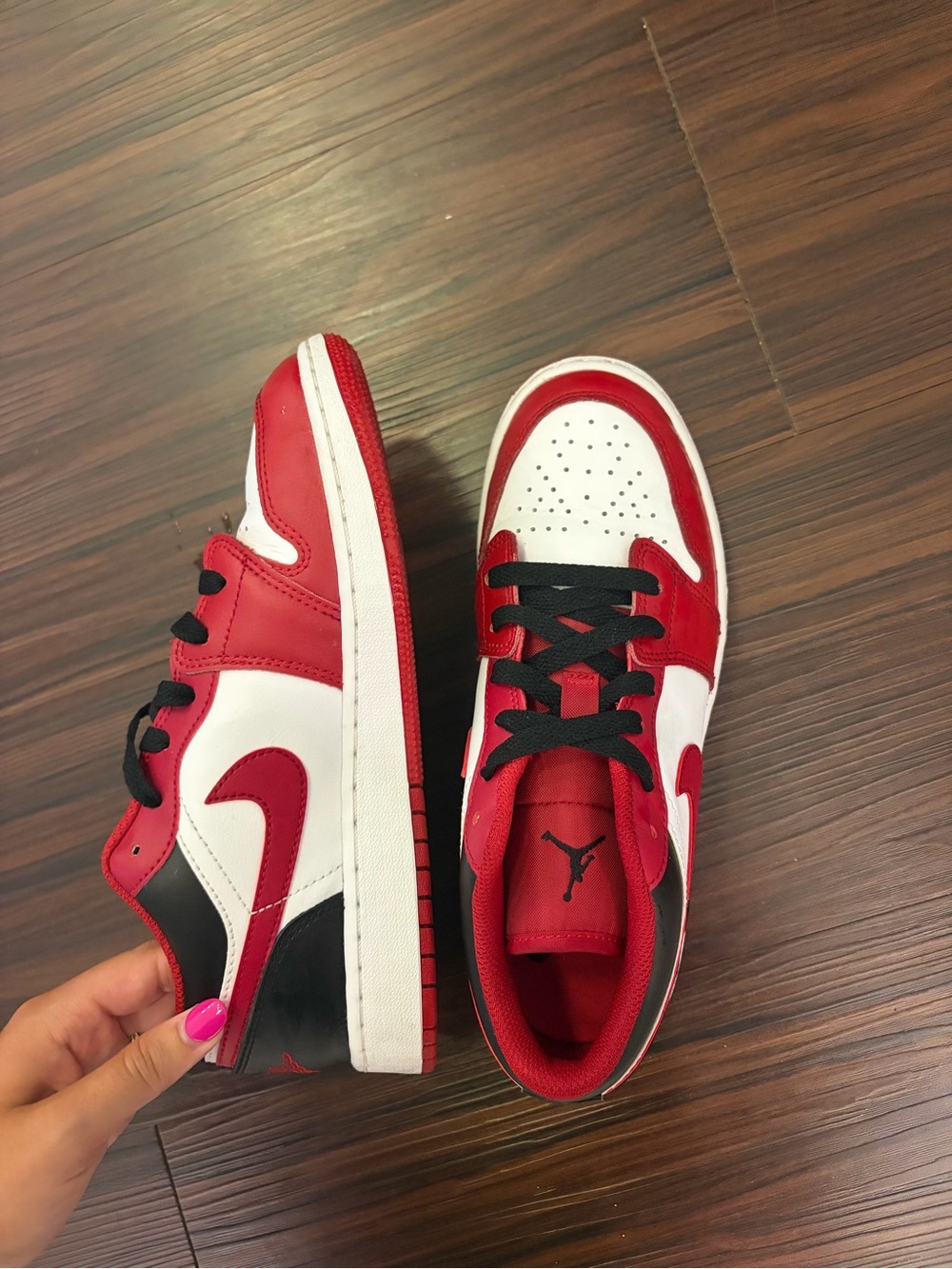 Air Jordan 1 Low Kids' Sneakers - Red/White/Black